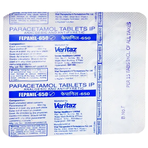 fepanil 650mg tablet 15's